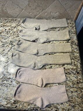 Women’s Crew Socks - Neutral Beige/Tan (6 Pack)